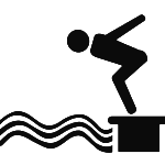A person trying to take a dive icon