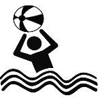 A person playing with a ball in the water icon